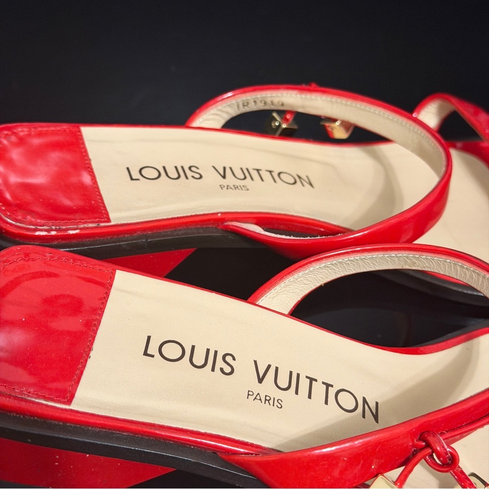 Louis Vuitton Red Women's Platform Sandals Authentic 36 - Picture 5 of 7